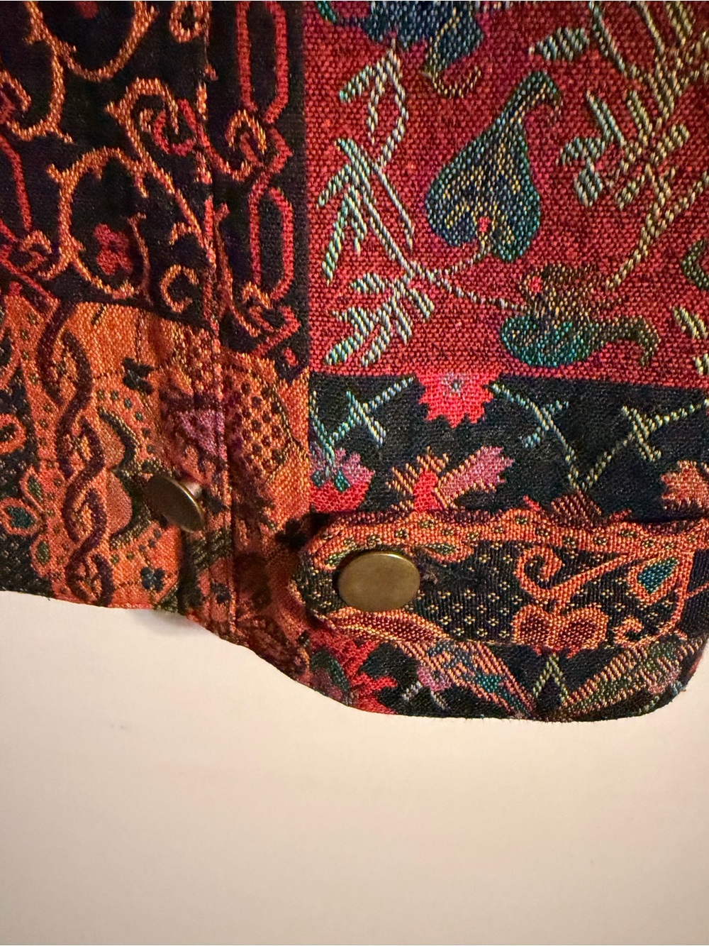 Stonebridge Signature Tapestry Patchwork Jacket Small Boho Jacquard Floral - Picture 10 of 11